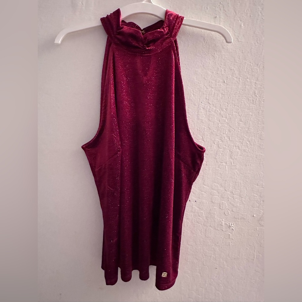 Anne Klein Deep Red Velvet Dress